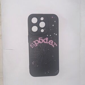 SHEIN Black and Pink Spider Web Phone Case